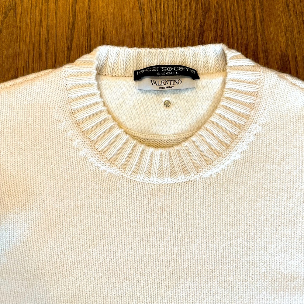 Valentino 100% Cashmere White/Cream Knit